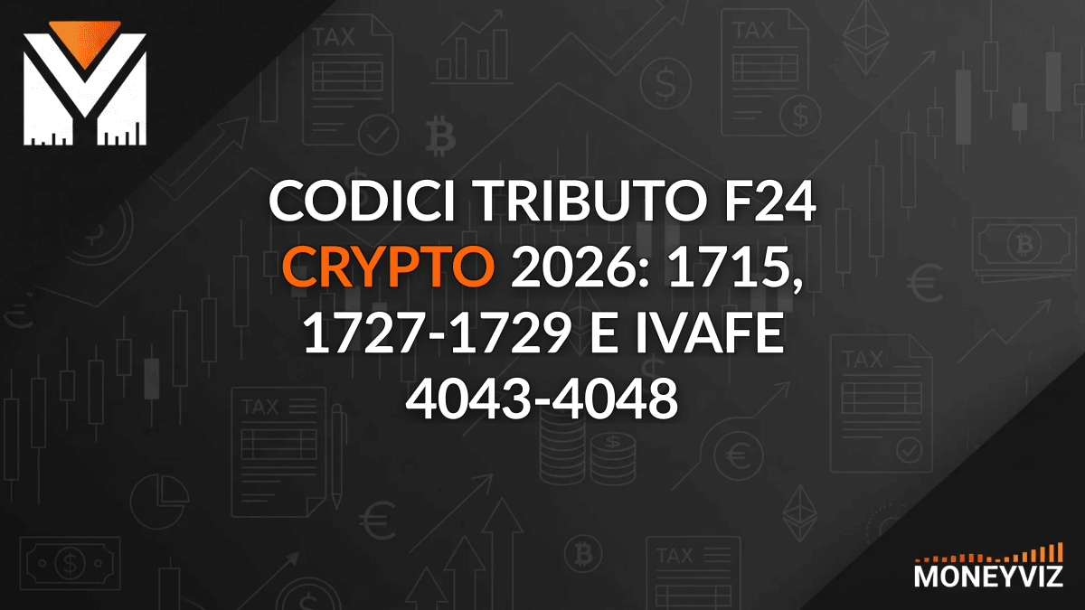 Codici tributo F24 crypto 2026: tabella riassuntiva con 1715, 1727, 1728, 1729, 1100 e IVAFE 4043, 4047, 4048